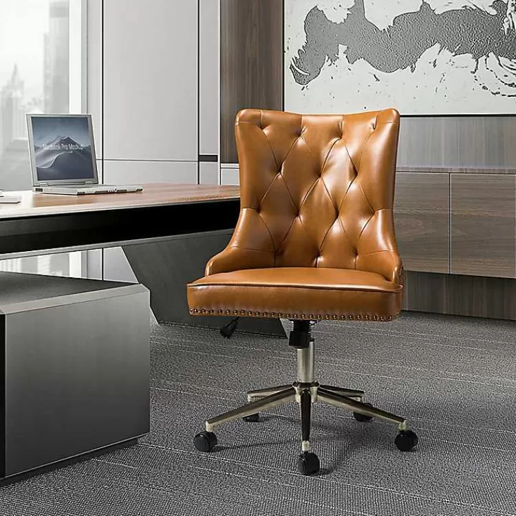 Faux Leather Tufted Back Office Chair>Kirklands Home Best