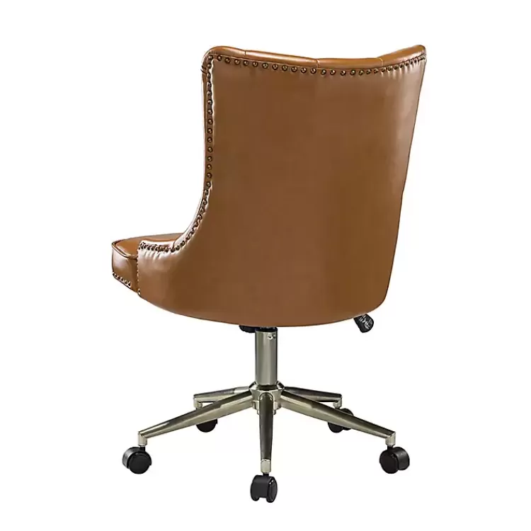 brown_faux_leather_tufted_back_office_chair_3.webp Faux Leather Tufted Back Office Chair>Kirklands Home Best
