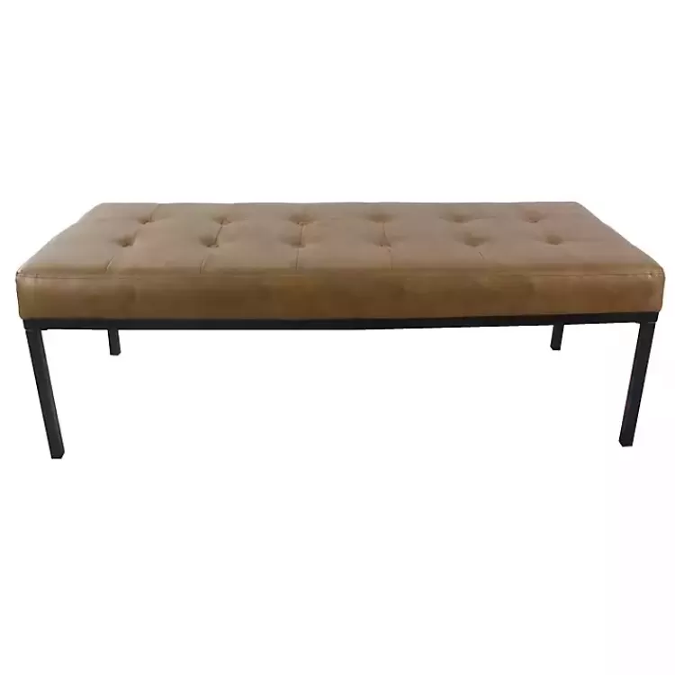 Faux Leather Tufted Button Bench>Kirklands Home Hot