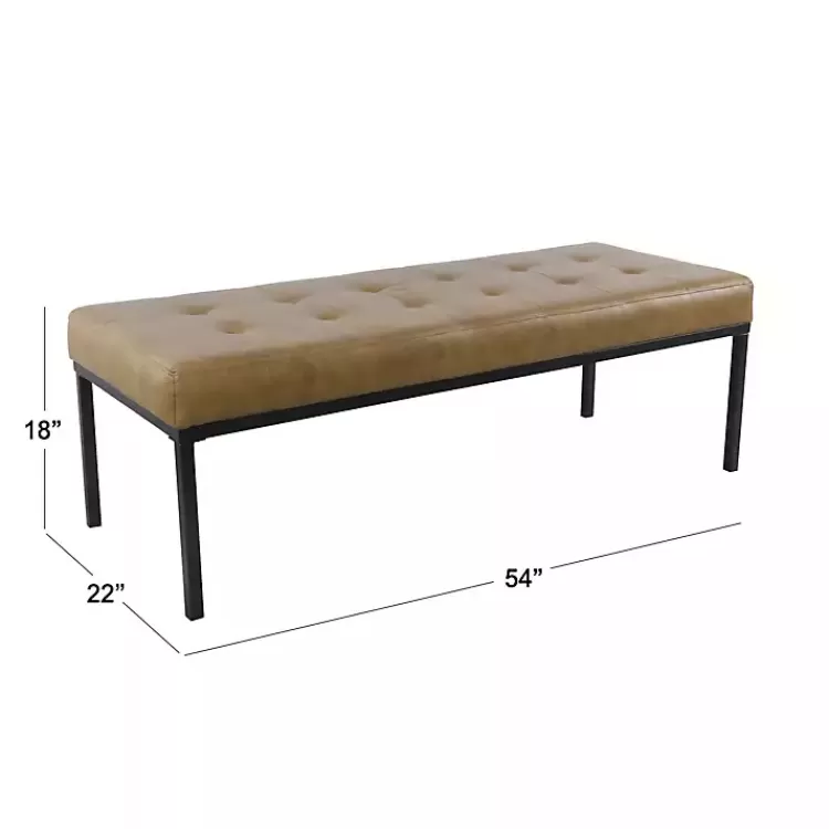 Faux Leather Tufted Button Bench>Kirklands Home Hot