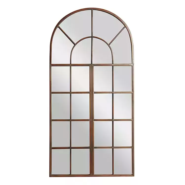 Metal Arch Frame Windowpane Wall Mirror>Kirklands Home Fashion