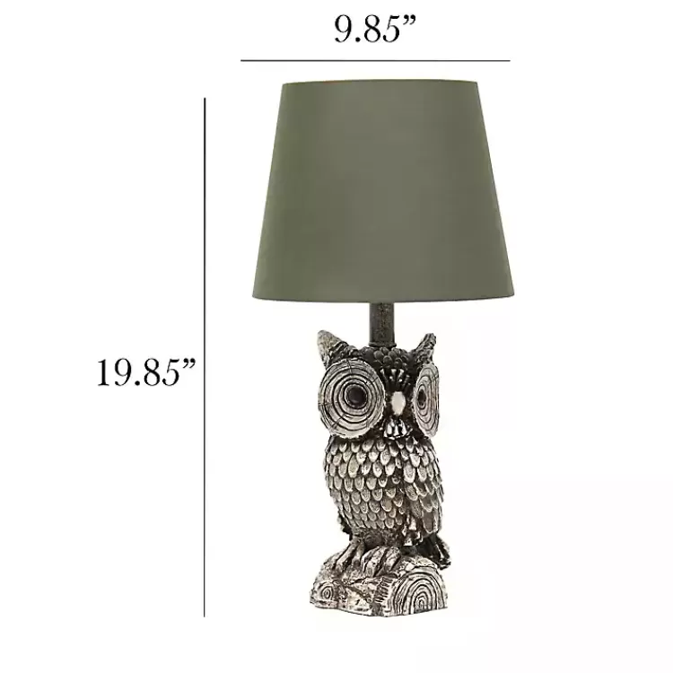 brown_owl_and_green_shade_table_lamp_2.webp Brown Owl and Shade Table Lamp>Kirklands Home Discount