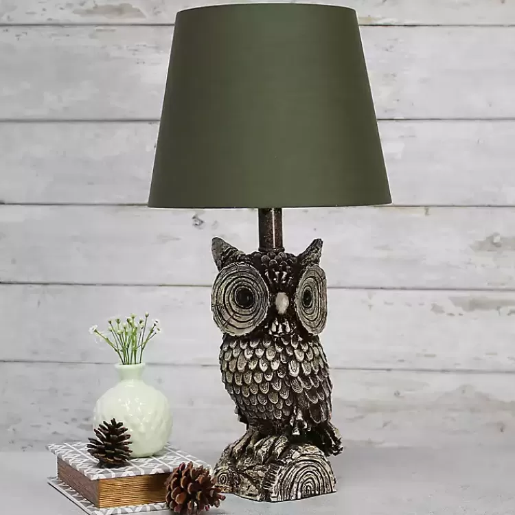 brown_owl_and_green_shade_table_lamp_3.webp Brown Owl and Shade Table Lamp>Kirklands Home Discount