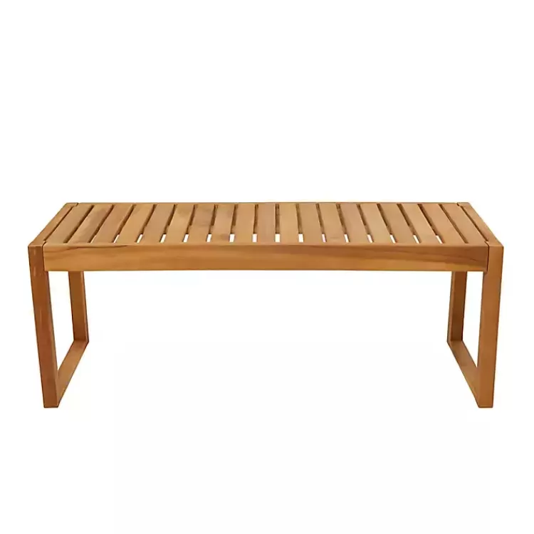 Teak Wood Slatted Outdoor Coffee Table>Kirklands Home Hot