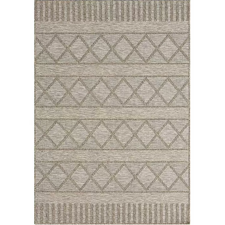 Brown Transitional Stripes Outdoor Rug, 8x10>Kirklands Home Cheap
