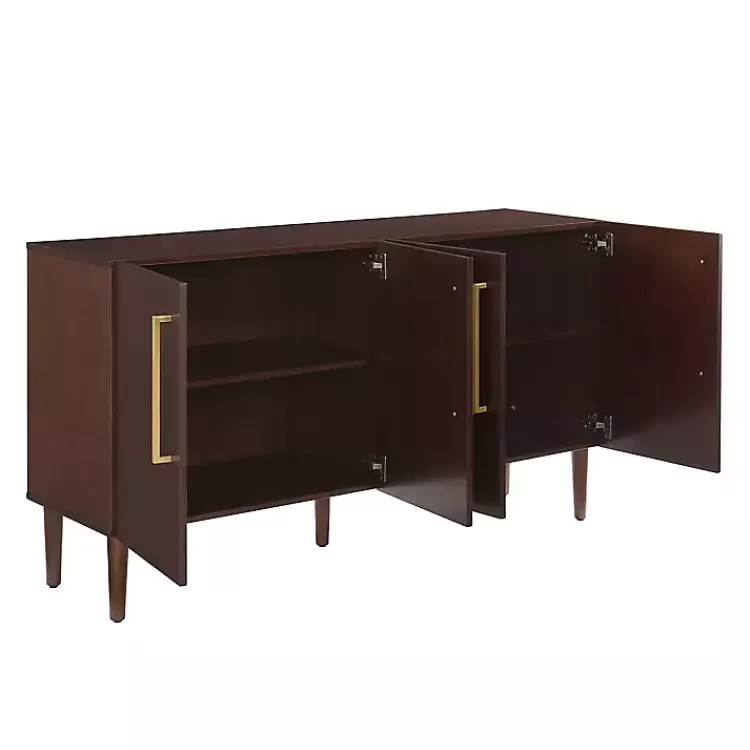 brown_wood_and_gold_door_cabinet_2.webp Brown Wood and Gold 4-Door Cabinet>Kirklands Home Shop