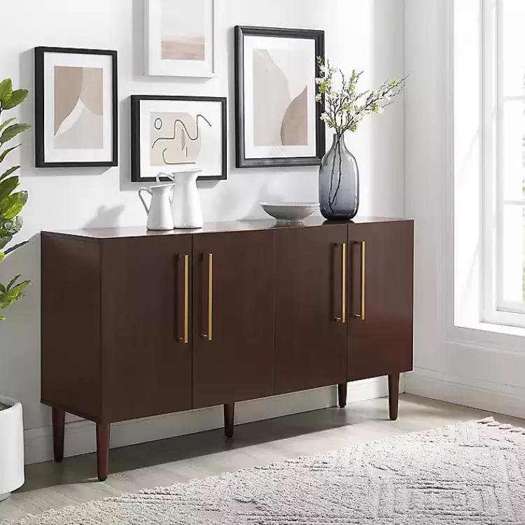 brown_wood_and_gold_door_cabinet_4.webp Brown Wood and Gold 4-Door Cabinet>Kirklands Home Shop