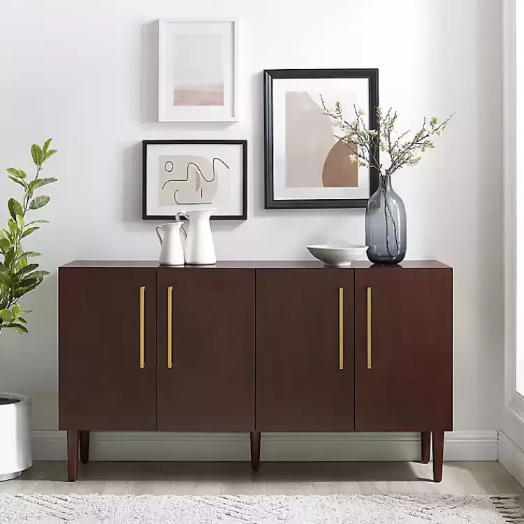 brown_wood_and_gold_door_cabinet_5.webp Brown Wood and Gold 4-Door Cabinet>Kirklands Home Shop