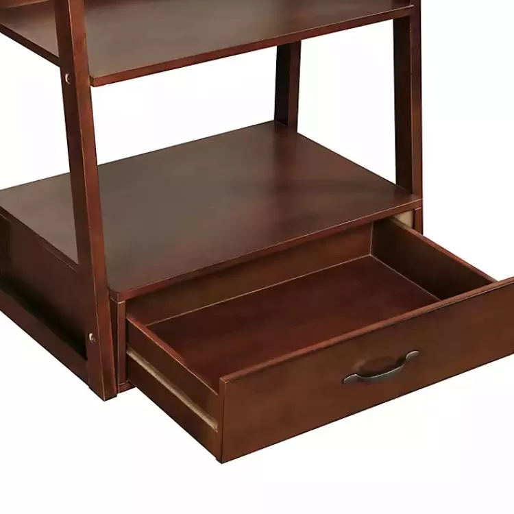 brown_wood_shelf_leaning_bookshelf_6.webp Wood 5-Shelf Leaning Bookshelf>Kirklands Home Clearance