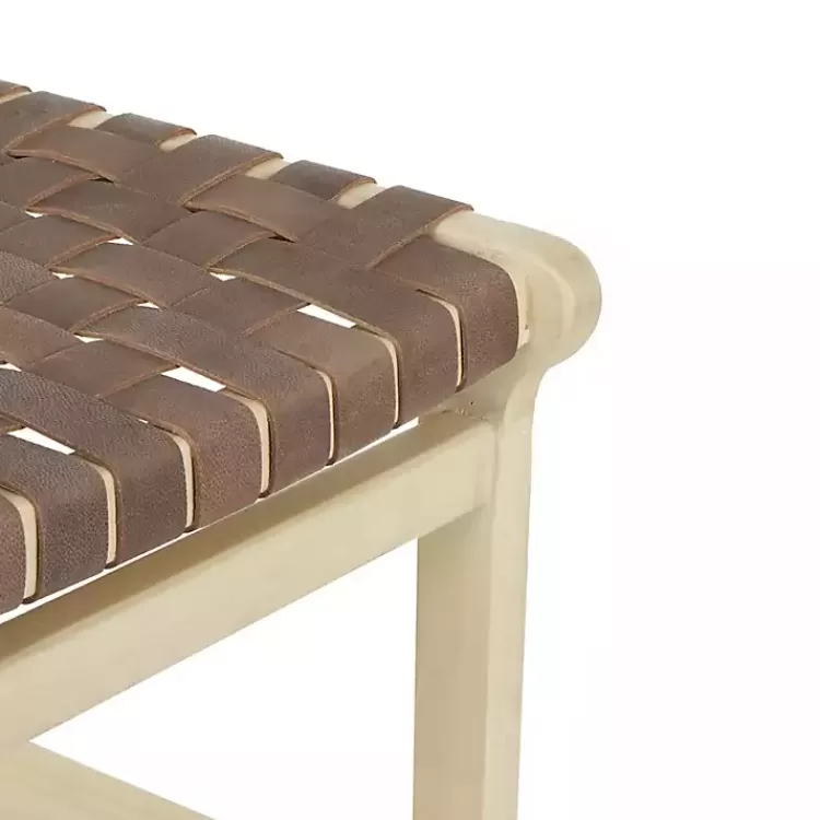 brown_woven_leather_wooden_counter_stool_4.webp Woven Leather Wooden Counter Stool>Kirklands Home New