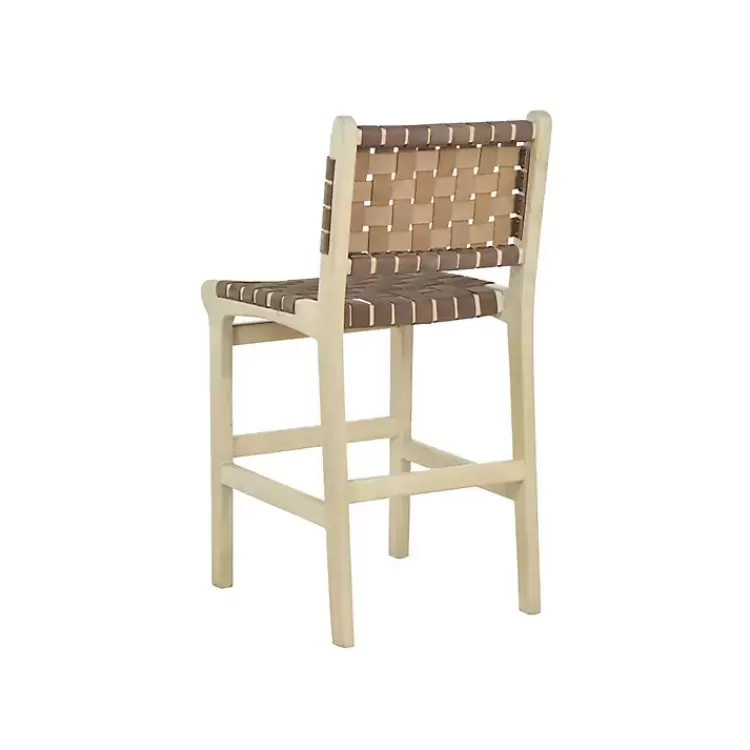 brown_woven_leather_wooden_counter_stool_6.webp Woven Leather Wooden Counter Stool>Kirklands Home New
