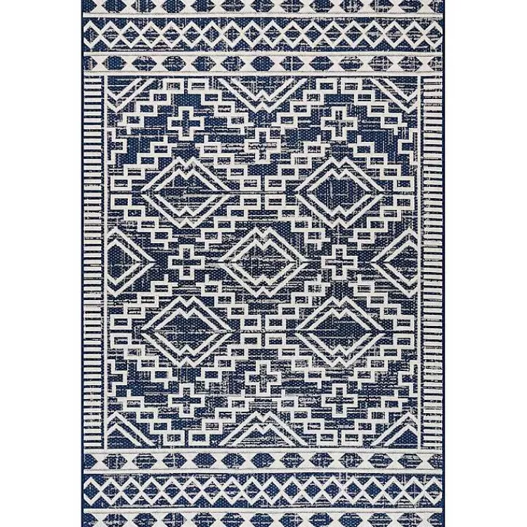 Cammie Blue Moroccan Tribal Outdoor Rug, 8x10>Kirklands Home Outlet