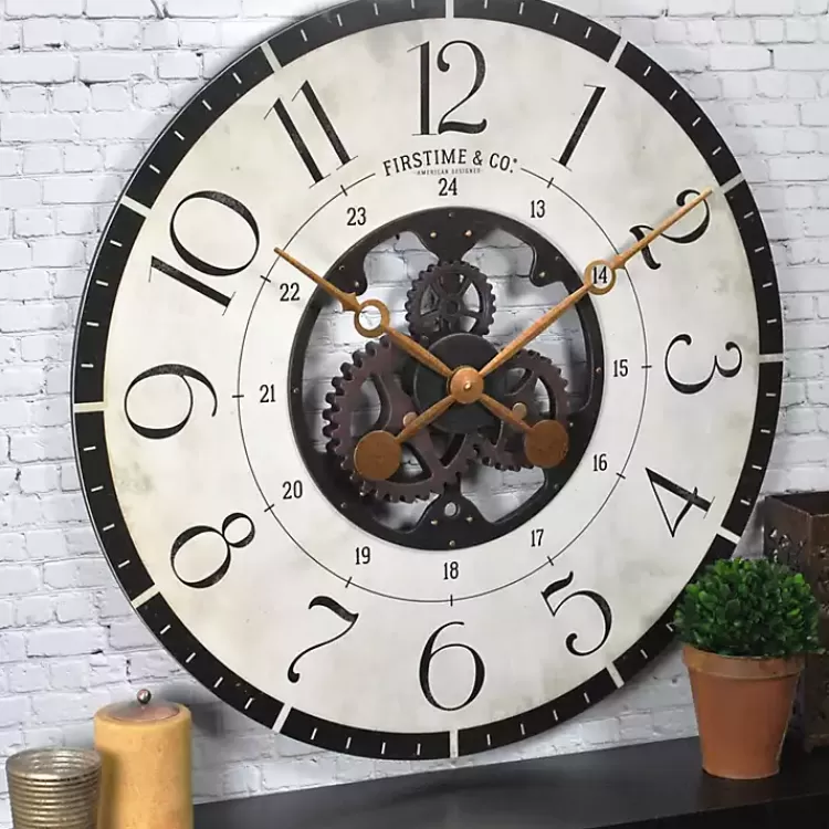 Carlisle Gears Wooden Wall Clock>Kirklands Home Sale