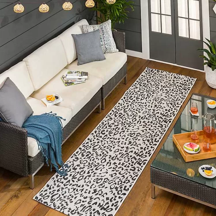 Cauli Leopard Print Outdoor Runner Rug, 2x12>Kirklands Home Flash Sale