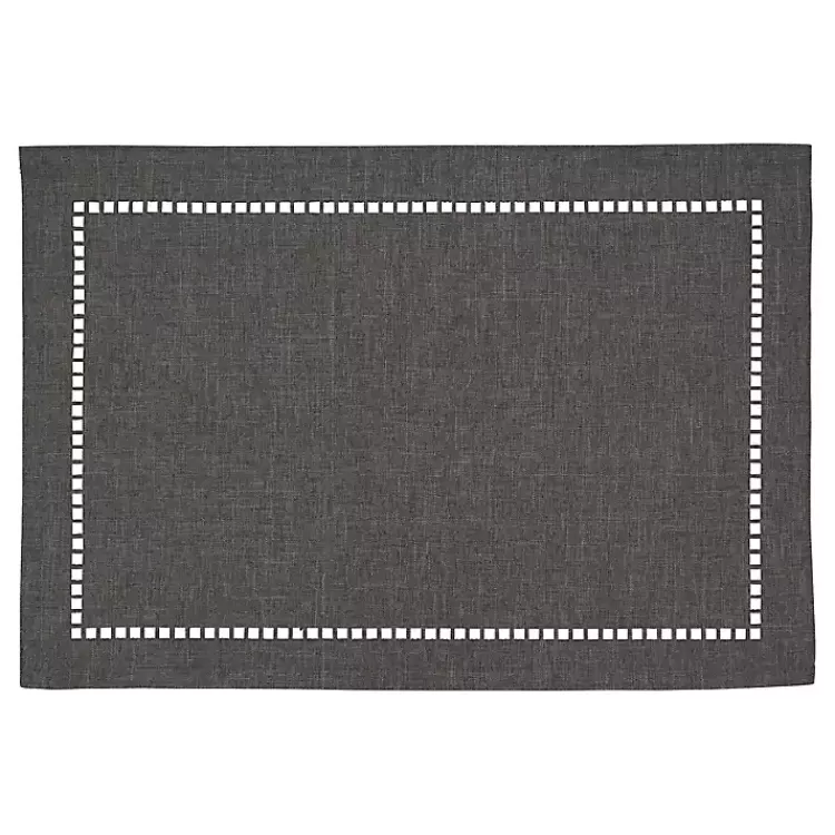 Charcoal Laser-Cut Hemstitch Placemats, Set of 4>Kirklands Home Flash Sale