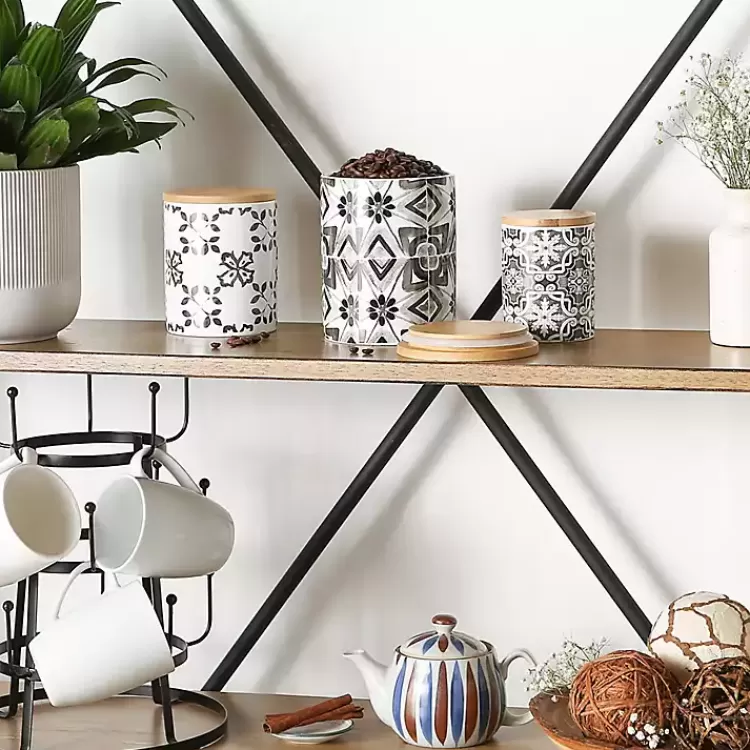 charcoal_tile_pc_bamboo_lid_jar_set_6.webp Charcoal Tile 3-pc. Bamboo Lid Jar Set>Kirklands Home Cheap
