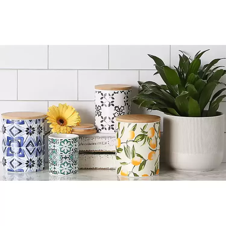 charcoal_tile_pc_bamboo_lid_jar_set_8.webp Charcoal Tile 3-pc. Bamboo Lid Jar Set>Kirklands Home Cheap