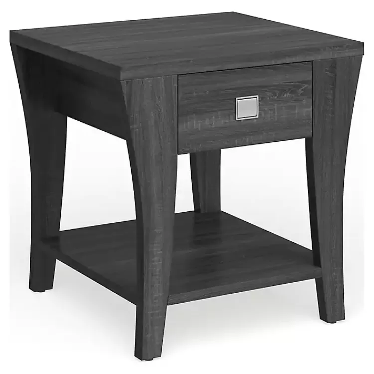 Charcoal Wood Single Drawer Side Table>Kirklands Home Cheap