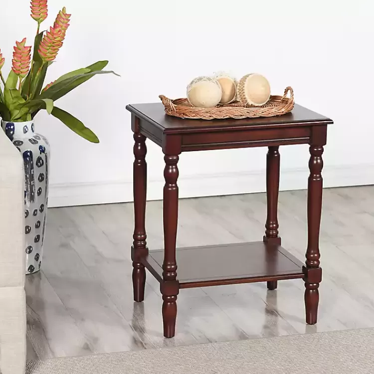 Cherry Wood Sybil Accent Table>Kirklands Home Shop