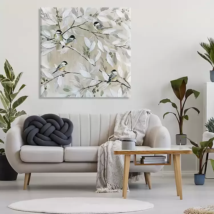 Chickadee Birds on Branch Canvas Art Print, 36x36>Kirklands Home Best