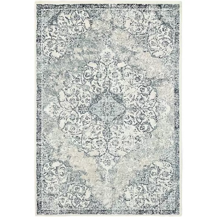 Cholet Ivory Blue Medallion Area Rug, 5x7>Kirklands Home Hot