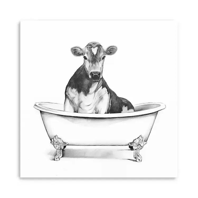 Clawfoot Cow Canvas Art Print, 20x20 in.>Kirklands Home Store