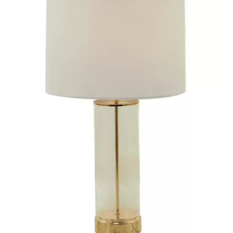 Clear Glass and Gold Stem Table Lamp>Kirklands Home Outlet