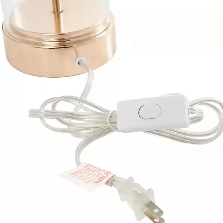 Clear Glass and Gold Stem Table Lamp>Kirklands Home Outlet