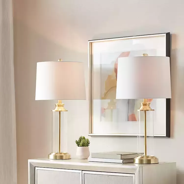 Clear Glass Base Gold Table Lamps, Set of 2>Kirklands Home Store