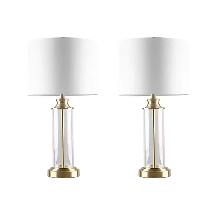 Clear Glass Base Gold Table Lamps, Set of 2>Kirklands Home Store