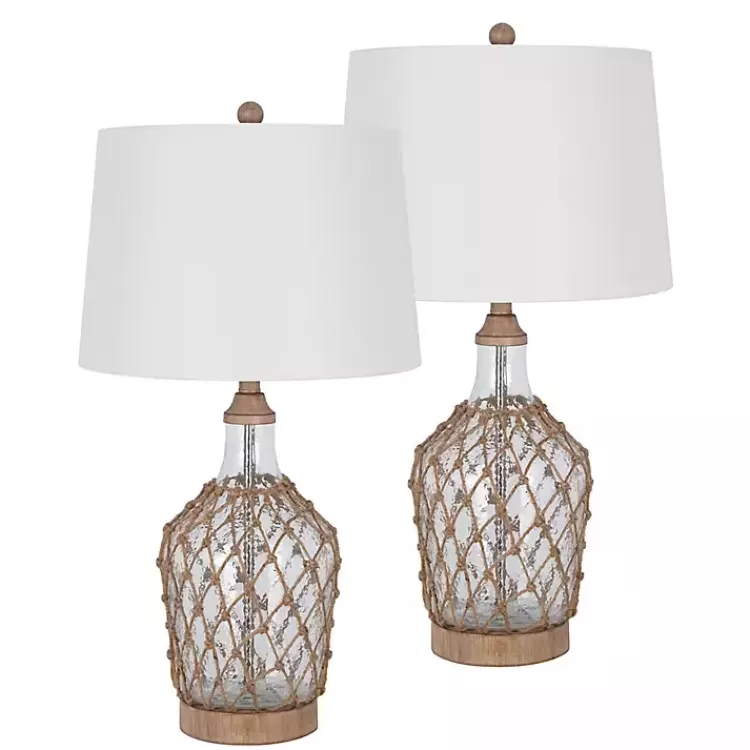 Clear Glass Coastal Netting Table Lamps, Set of 2>Kirklands Home Cheap