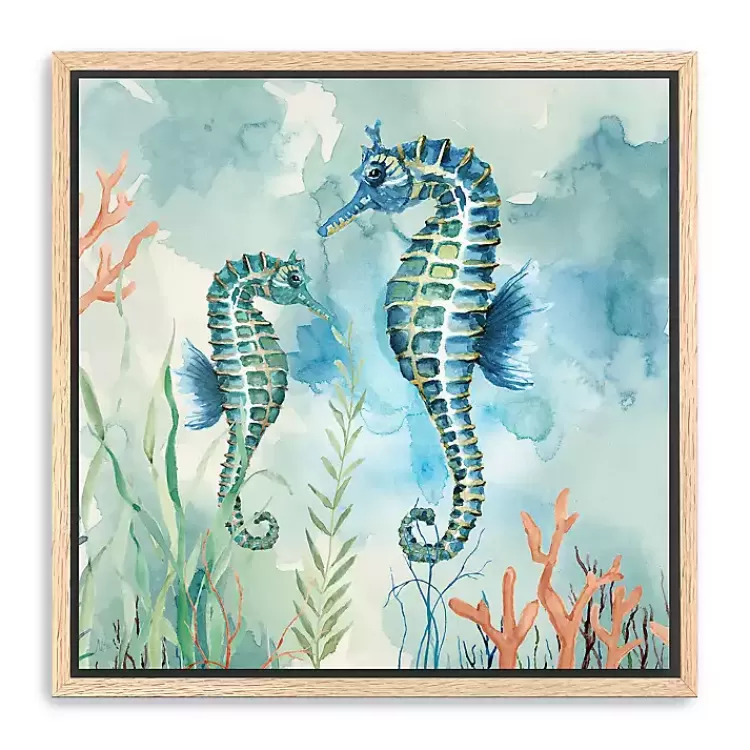 Coastal Bay Seahorses Framed Canvas Art Print>Kirklands Home Hot