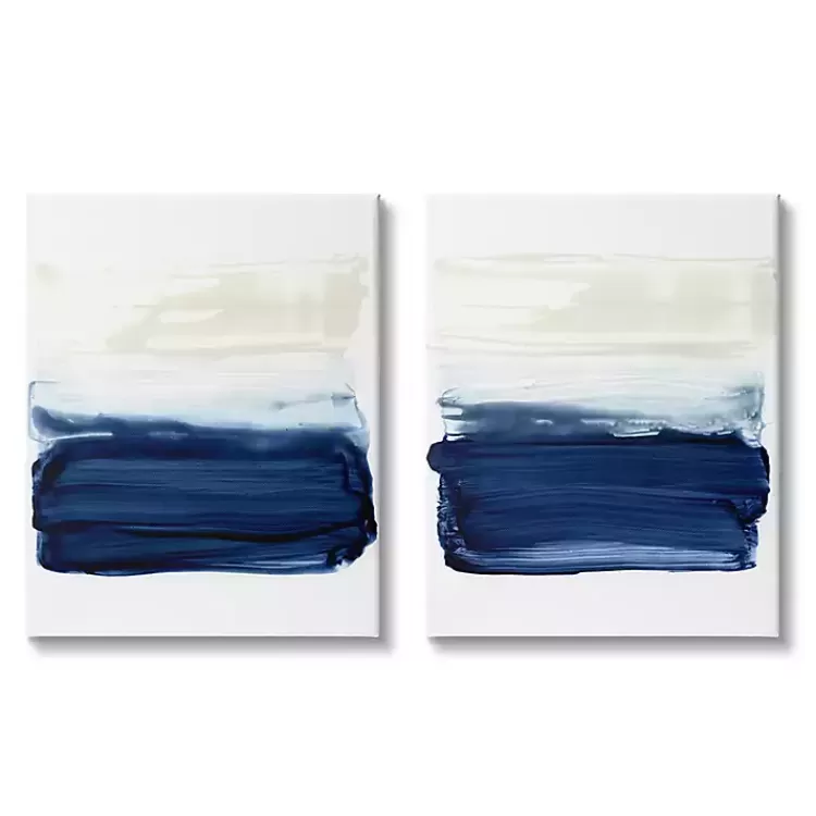 Coastal Brushstrokes Canvas Art Print, Set of 2>Kirklands Home Store