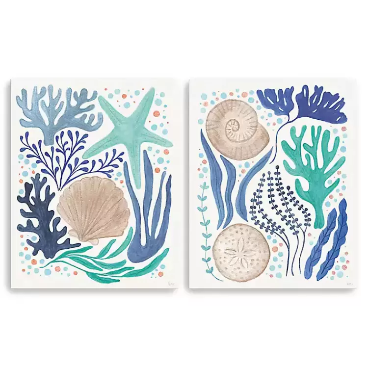 Coastal Icons Canvas Art Prints, Set of 2>Kirklands Home Flash Sale
