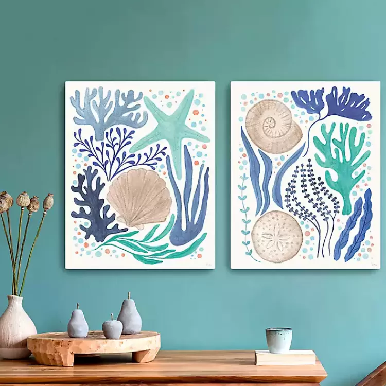 Coastal Icons Canvas Art Prints, Set of 2>Kirklands Home Flash Sale