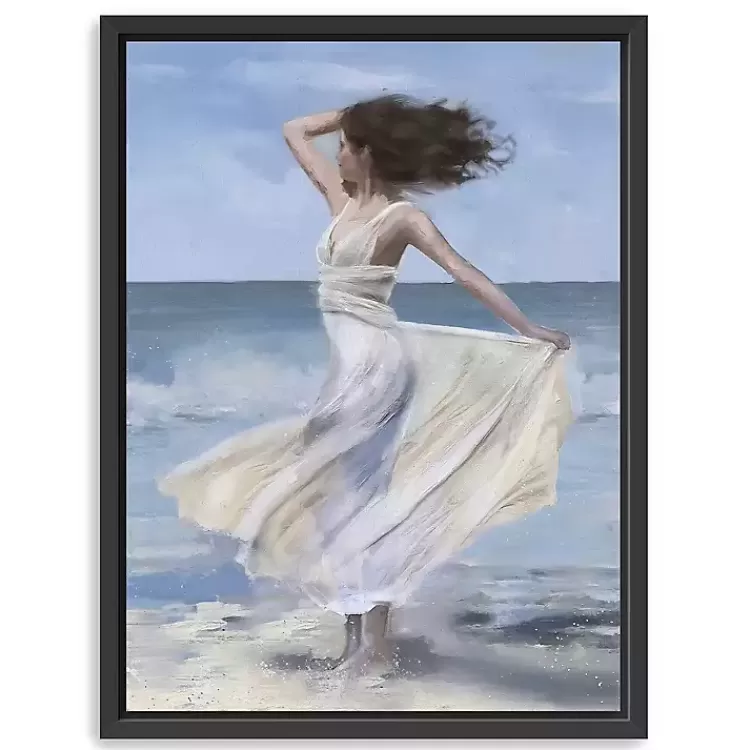 Coastal Woman in Dress Framed Canvas Art Print>Kirklands Home Hot