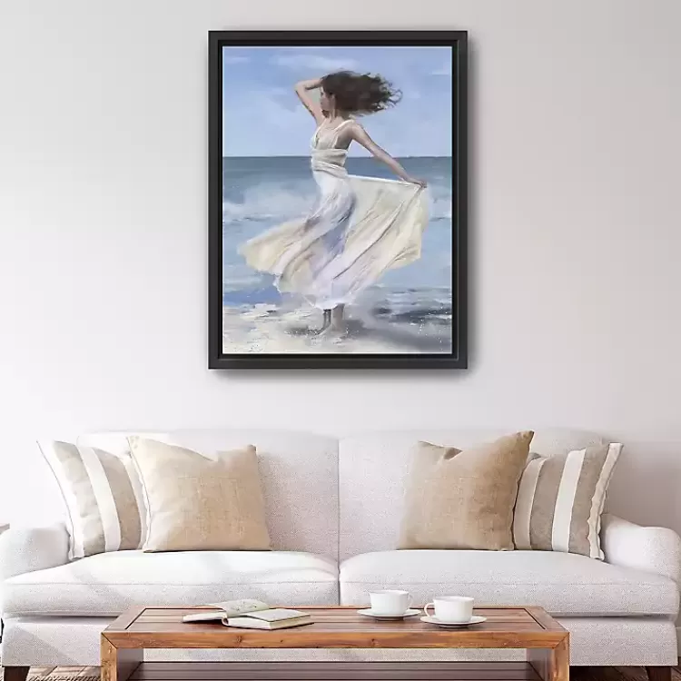 Coastal Woman in Dress Framed Canvas Art Print>Kirklands Home Hot