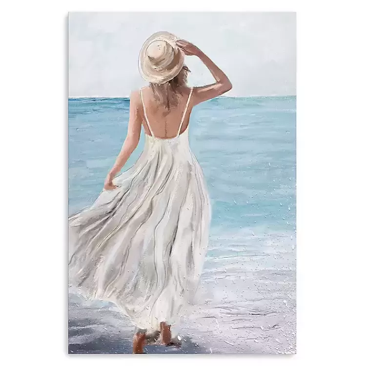 Coastal Woman in White Canvas Art Print, 24x36 in.>Kirklands Home Best
