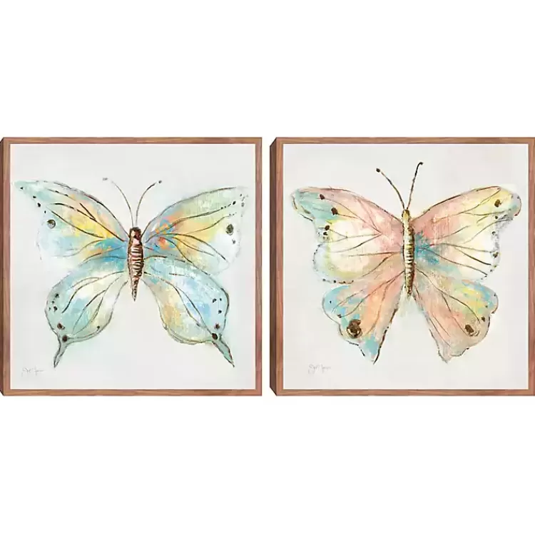 Colorful Butterfly Framed Canvas Prints, Set of 2>Kirklands Home Flash Sale