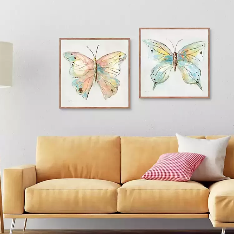 Colorful Butterfly Framed Canvas Prints, Set of 2>Kirklands Home Flash Sale