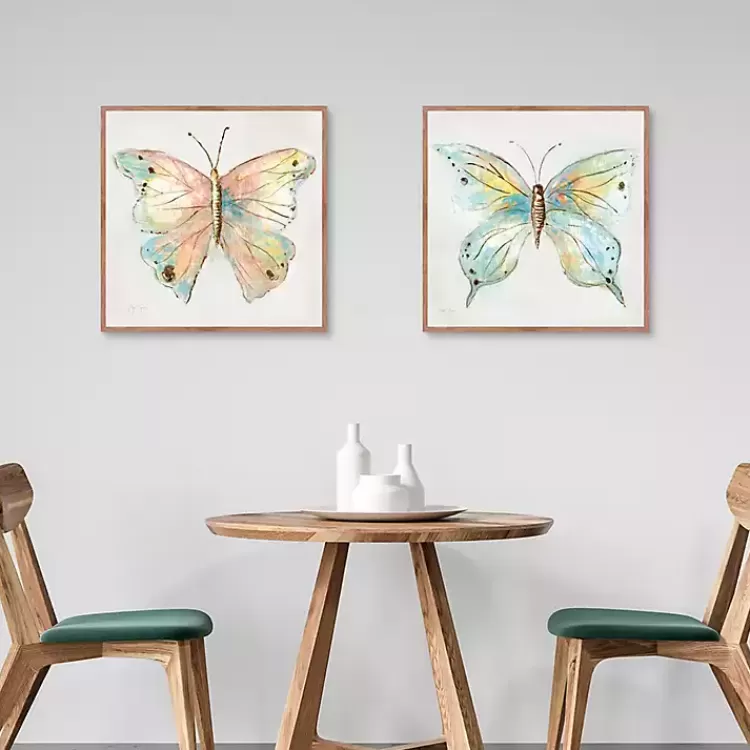 Colorful Butterfly Framed Canvas Prints, Set of 2>Kirklands Home Flash Sale