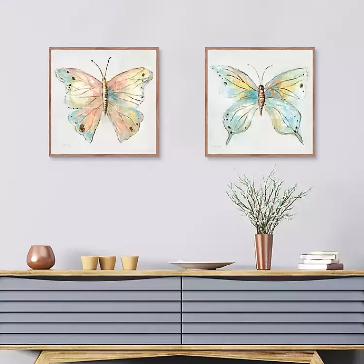 Colorful Butterfly Framed Canvas Prints, Set of 2>Kirklands Home Flash Sale