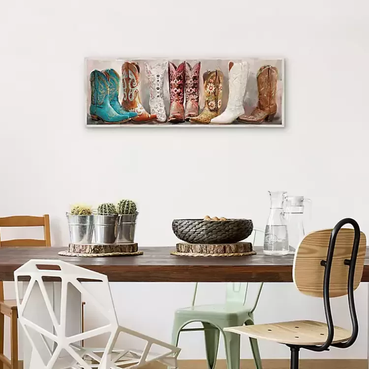 Colorful Cowgirl Boots Framed Canvas Art Print>Kirklands Home Hot