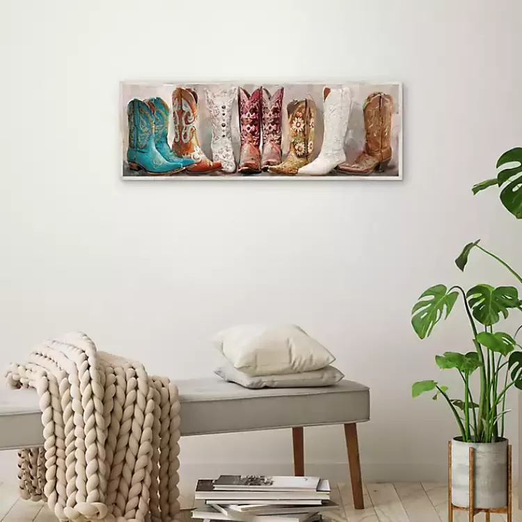 Colorful Cowgirl Boots Framed Canvas Art Print>Kirklands Home Hot