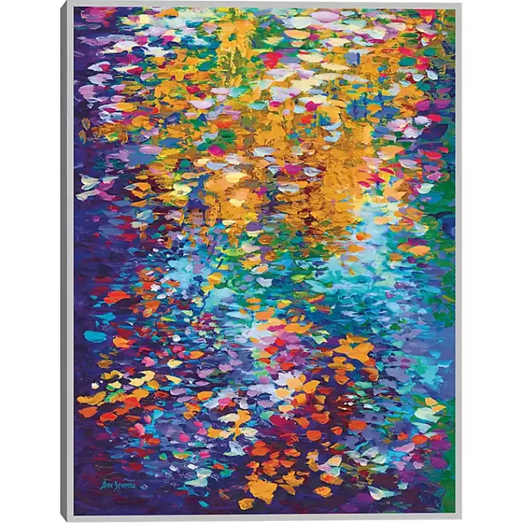 Colorful Dance of Leaves Framed Canvas Art Print>Kirklands Home Flash Sale