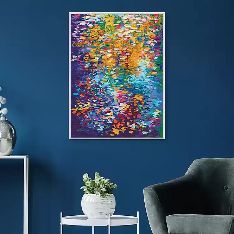 Colorful Dance of Leaves Framed Canvas Art Print>Kirklands Home Flash Sale