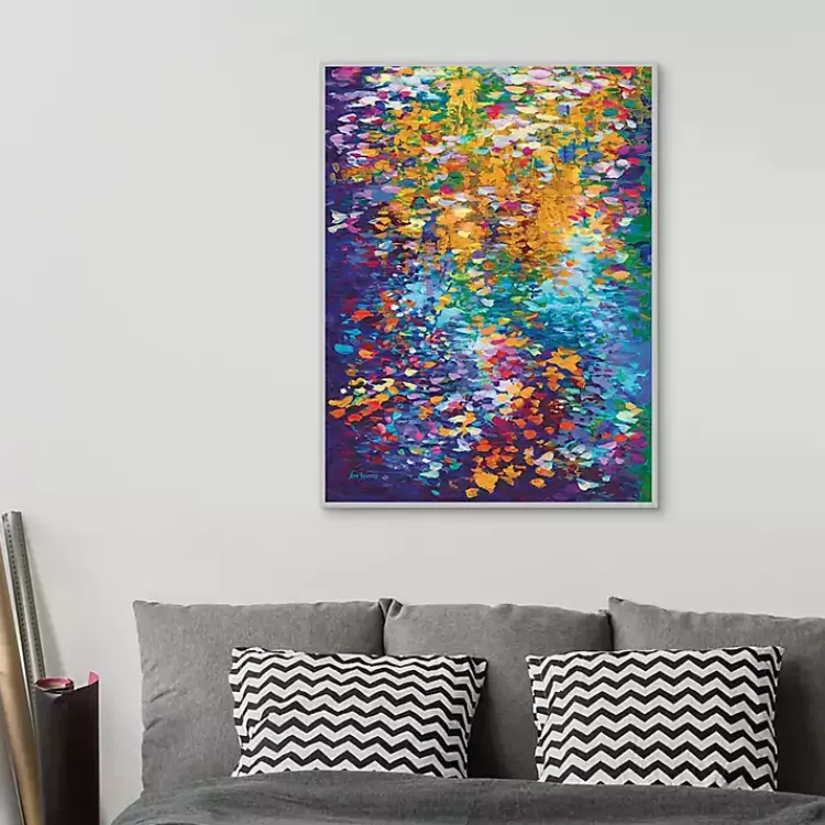 Colorful Dance of Leaves Framed Canvas Art Print>Kirklands Home Flash Sale