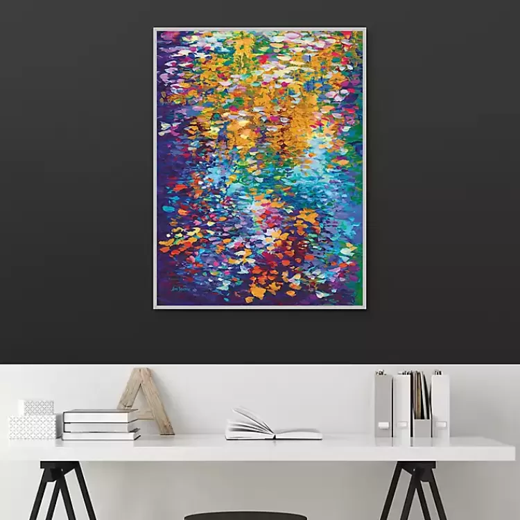 Colorful Dance of Leaves Framed Canvas Art Print>Kirklands Home Flash Sale
