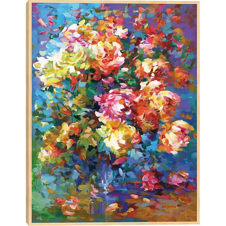 Colorful Flowers in Vase Framed Canvas Art Print>Kirklands Home Best