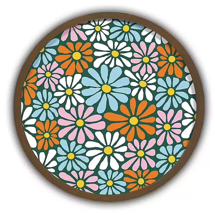 Colorful Flowers Round Framed Wall Art>Kirklands Home Hot
